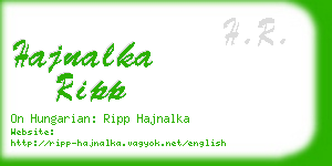 hajnalka ripp business card